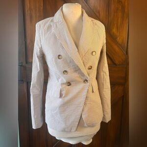 Maison d' Amelie Women's Striped Double-Breasted Blazer Women's S